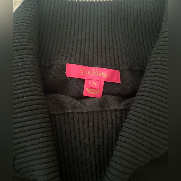 Lilly Pulitzer Moda Off the Shoulder Black Sweater Dress - Picture 2 of 3